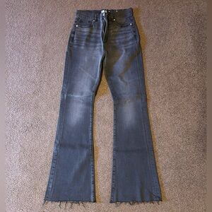 Loft 26/2 Slim Flare Raw Hem Black Jeans